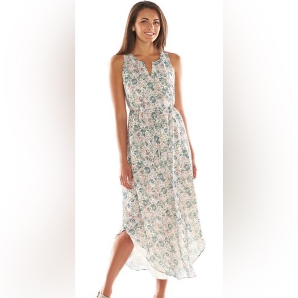 Lauren Conrad, Floral dress with key hole back, sz 12